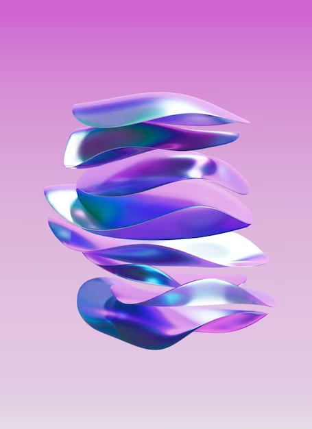 Blue purple twisted shape
