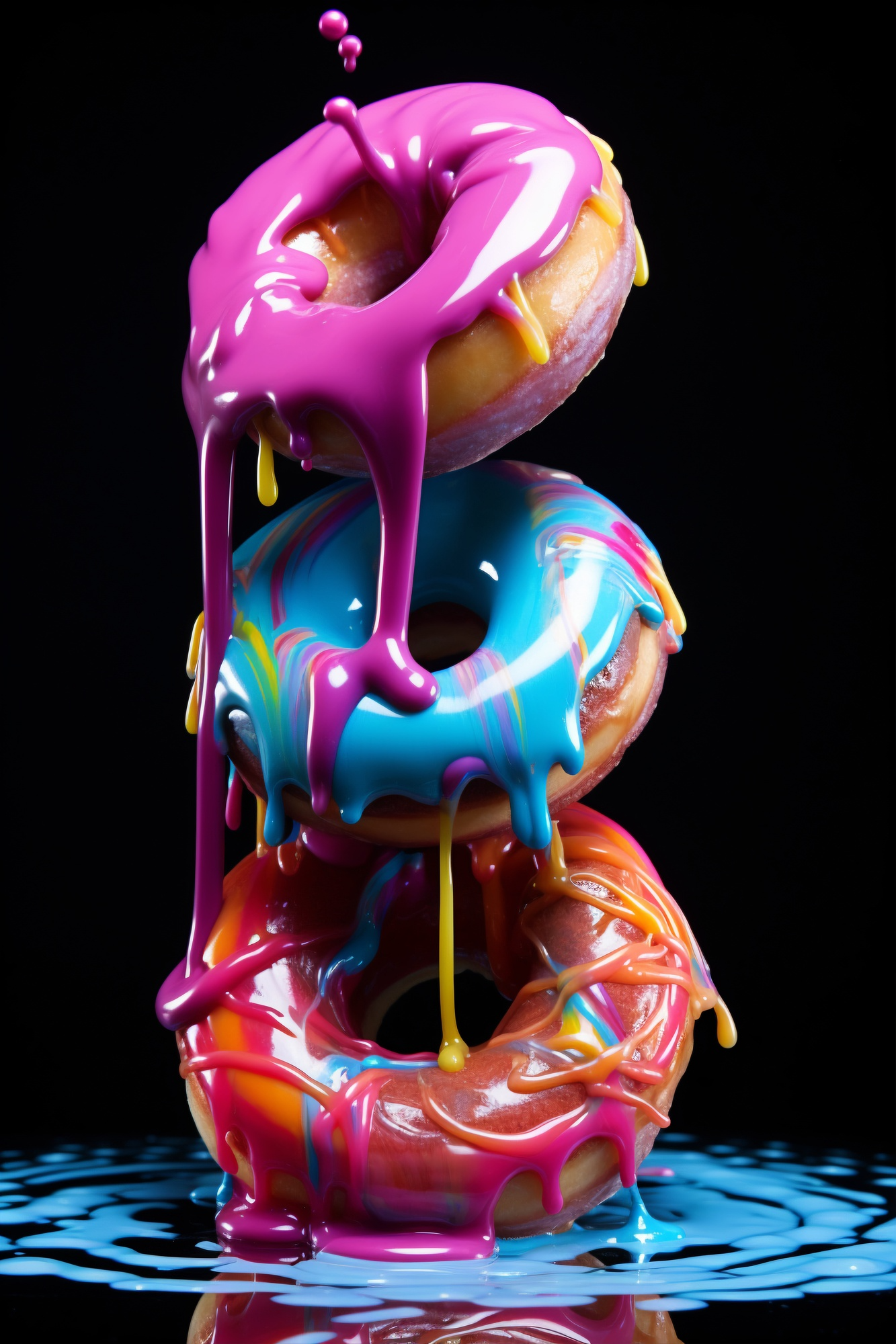 Dripping donut sculpture