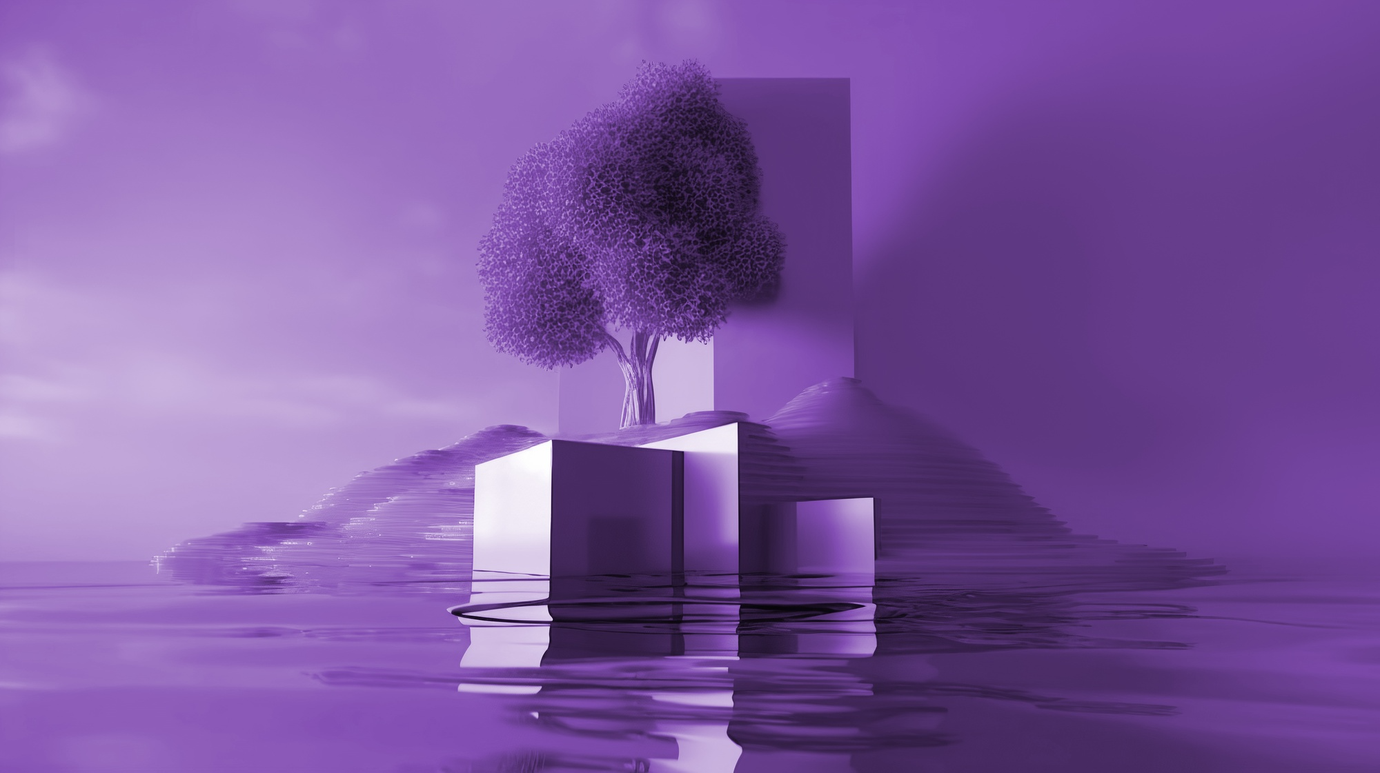 Purple monolith landscape