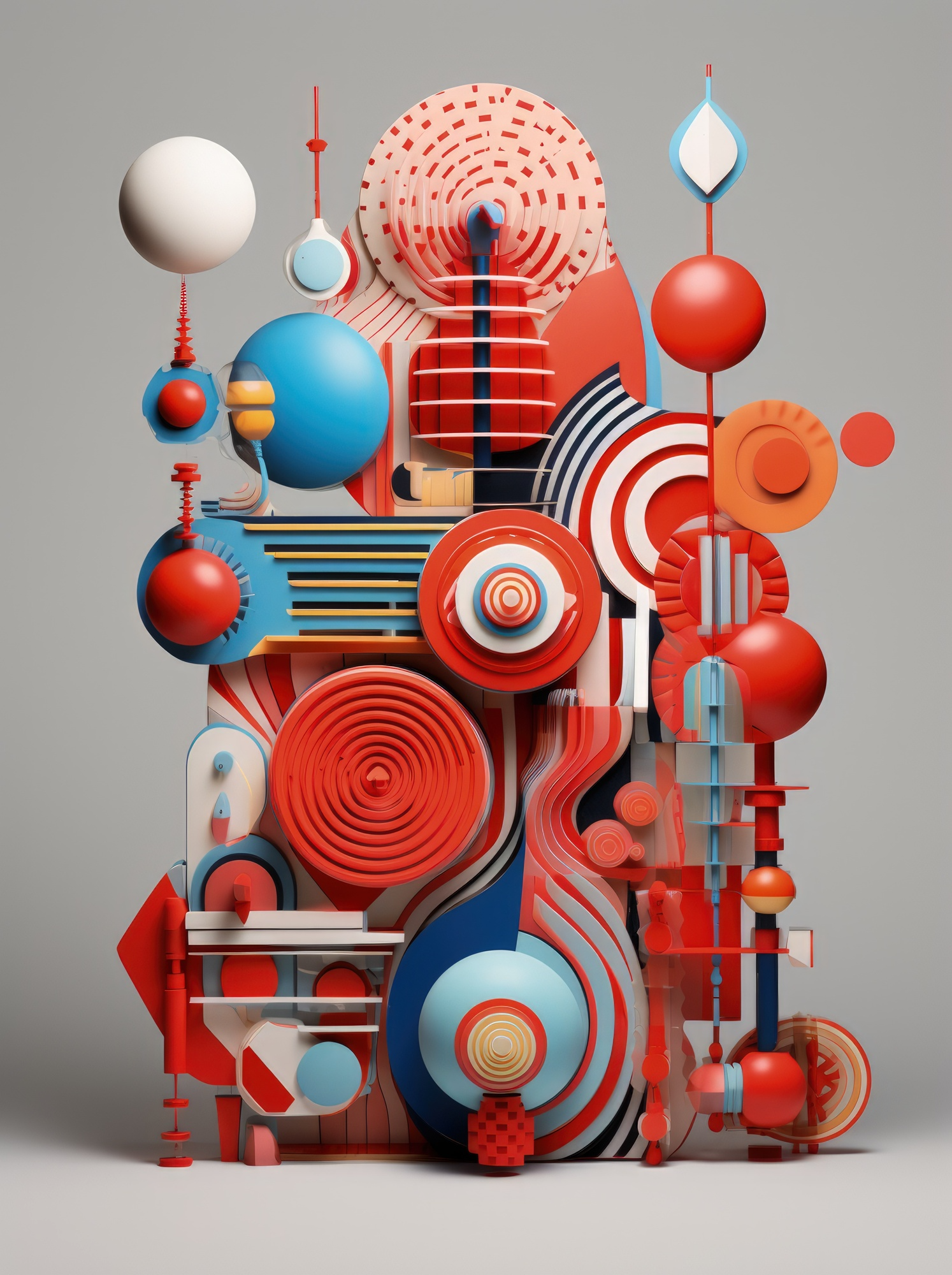 Red abstract sculpture