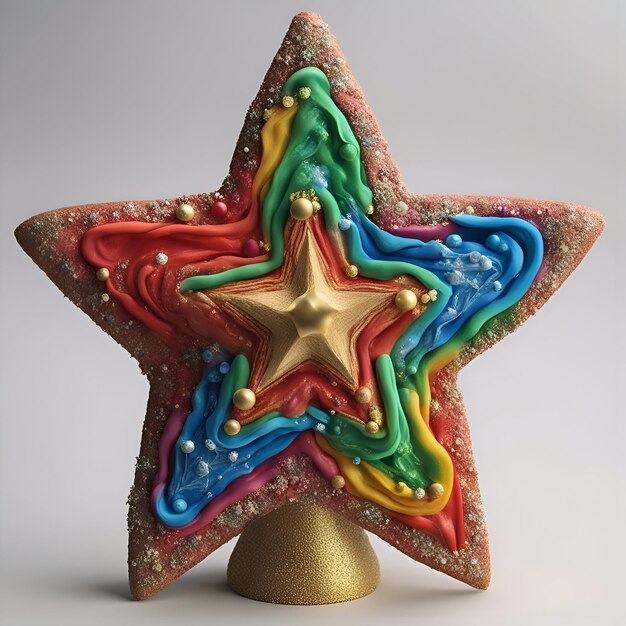 Rainbow star sculpture